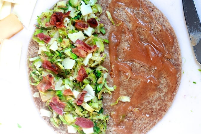 Brussels Sprout, Bacon, and Gruyere Quesadillas 