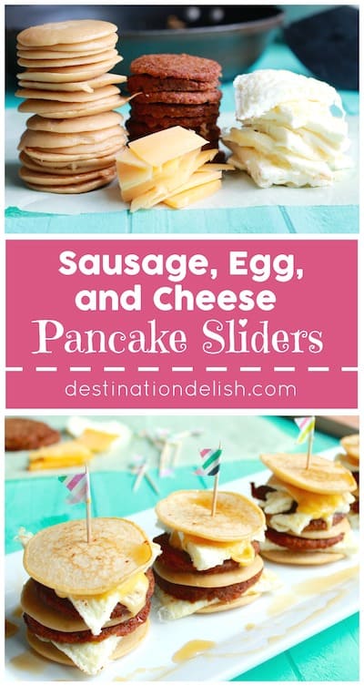 Sausage, Egg, and Cheese Pancake Sliders 