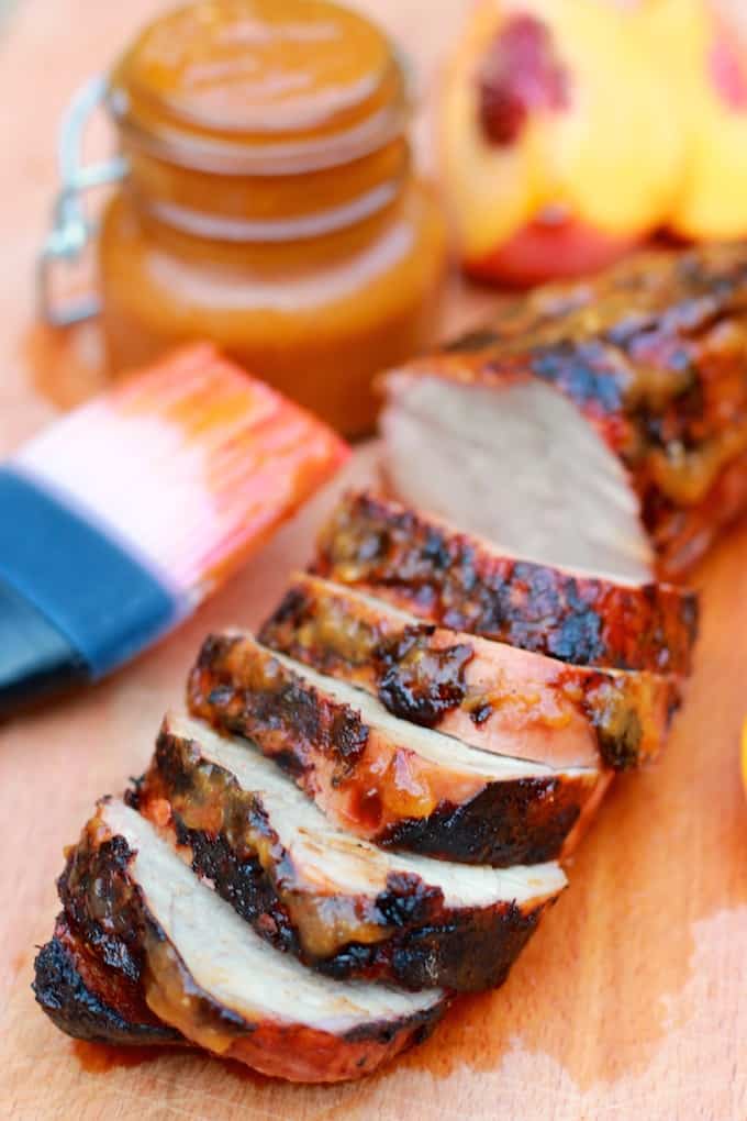 Grilled Pork Tenderloin with Peach BBQ Sauce 6