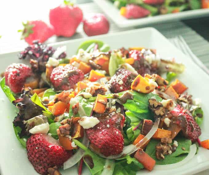 Roasted Butternut Squash and Strawberry Salad | Destination Delish