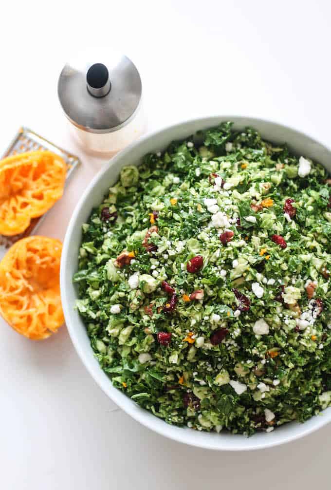 Orange-Infused Kale and Brussels Sprout Salad | Destination Delish