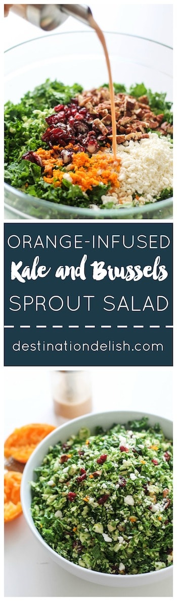 Orange-Infused Kale and Brussels Sprout Salad | Destination Delish