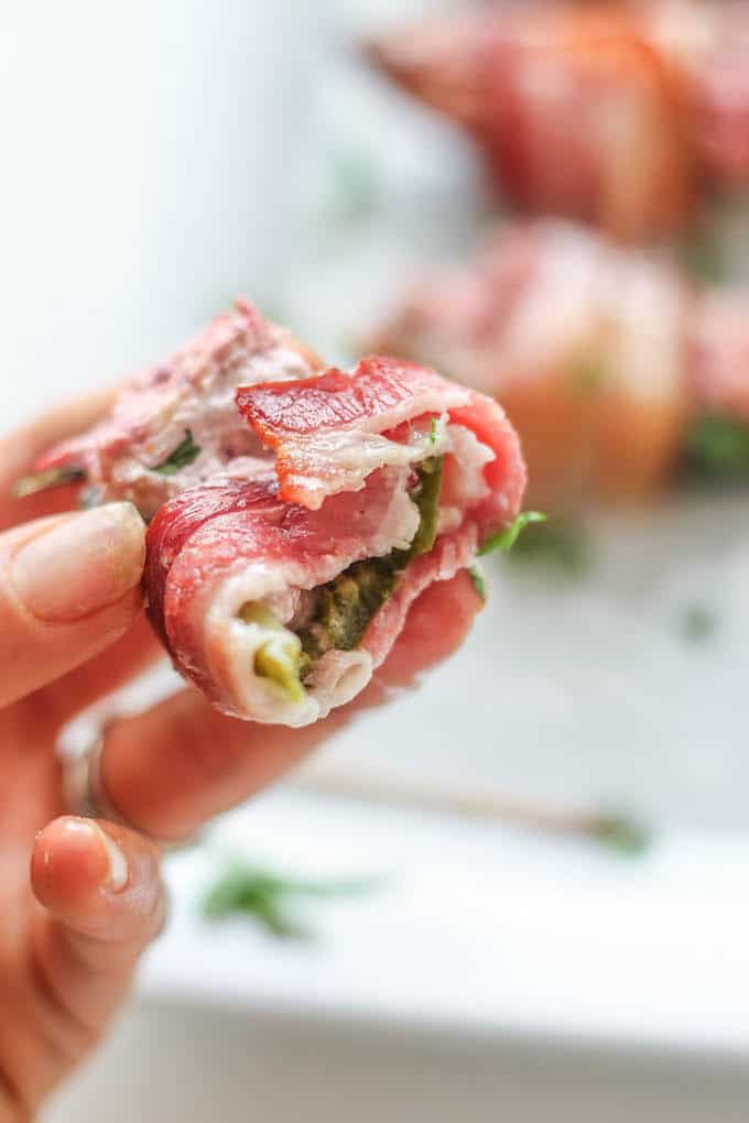 Bacon Wrapped Cranberry Jalapeño Poppers | Destination Delish