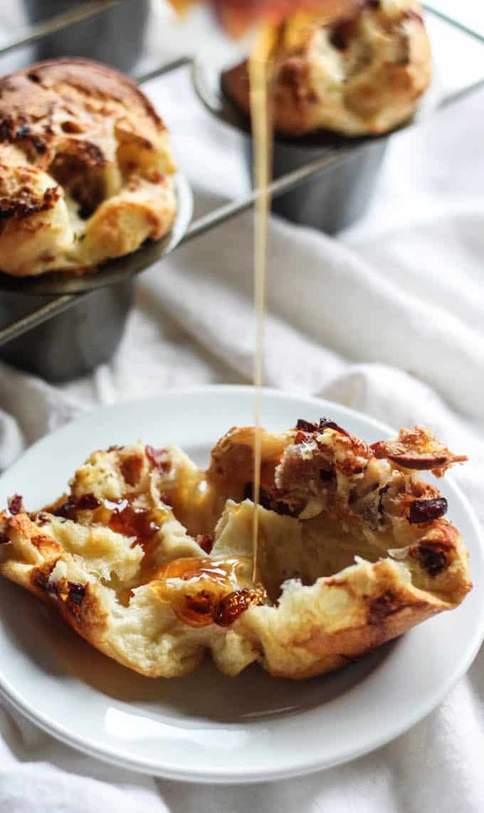 Bacon Cranberry and Brie Popovers