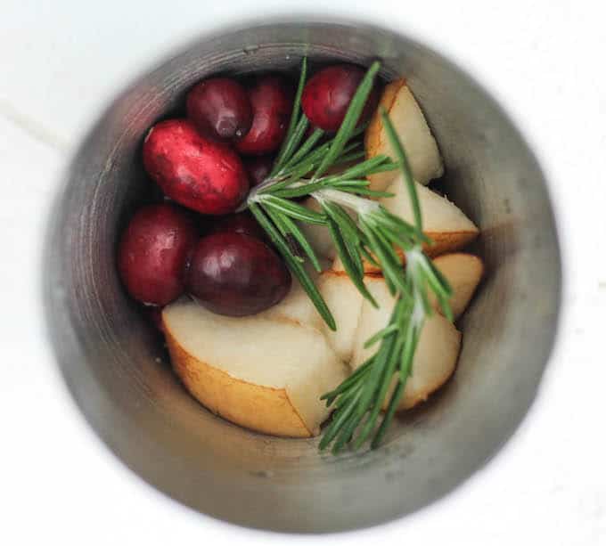 Cranberry, Pear, and Rosemary Fizz | Destination Delish