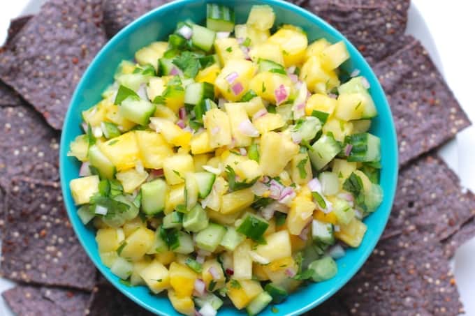 12 Summer Salsas and Salads | Destination Delish – a roundup of the most refreshing and fruity salsas and scrumptious salads that are sure to be a hit at any summer gathering.