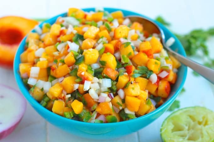 12 Summer Salsas and Salads | Destination Delish – a roundup of the most refreshing and fruity salsas and scrumptious salads that are sure to be a hit at any summer gathering