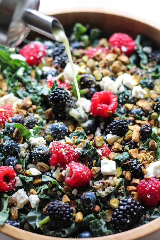Summer Berry Quinoa and Kale Salad