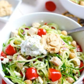 Greek Chicken and Cucumber Noodle Bowls