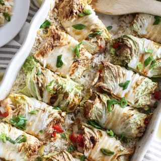 Teriyaki Turkey Cabbage Rolls - A quick and easy Asian-inspired recipe. These healthy cabbage rolls are stuffed with sweet pineapple, chopped veggies, and ground turkey. It’s a wholesome meal perfect for busy weeknights!