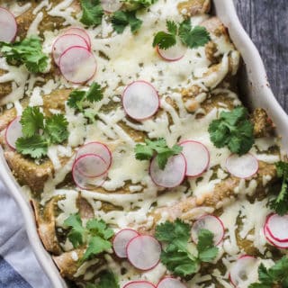 Cauliflower Sweet Potato Enchiladas | Destination Delish - hearty vegetarian enchiladas that are easy to make an full of healthy vegetables. It's a wholesome and comforting dish perfect for cold winter months!